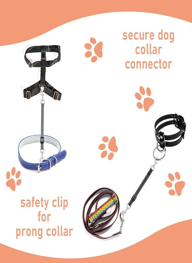 Amabro 2PCS Reflective Dog Safety Collar Clips, Adjustable Nylon Pet Collar Double Ended 360 Degree Rotatable Backup Clasp Clips Dog Collar Harness Connector (Black, Grey) - Image 4